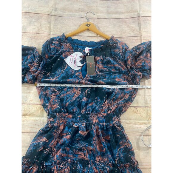 NWT Buddy Love Women's Zozo Elastic Waist V Neck, Bell Sleeve Dress - Medium - Picture 7 of 14